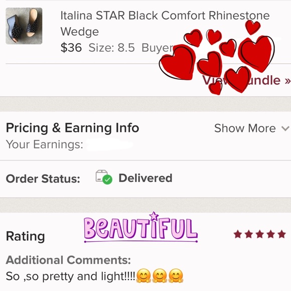 Italina Black Star Rhinestone Embellished Comfortable Chunky Platform Wedge Heel - Picture 4 of 9